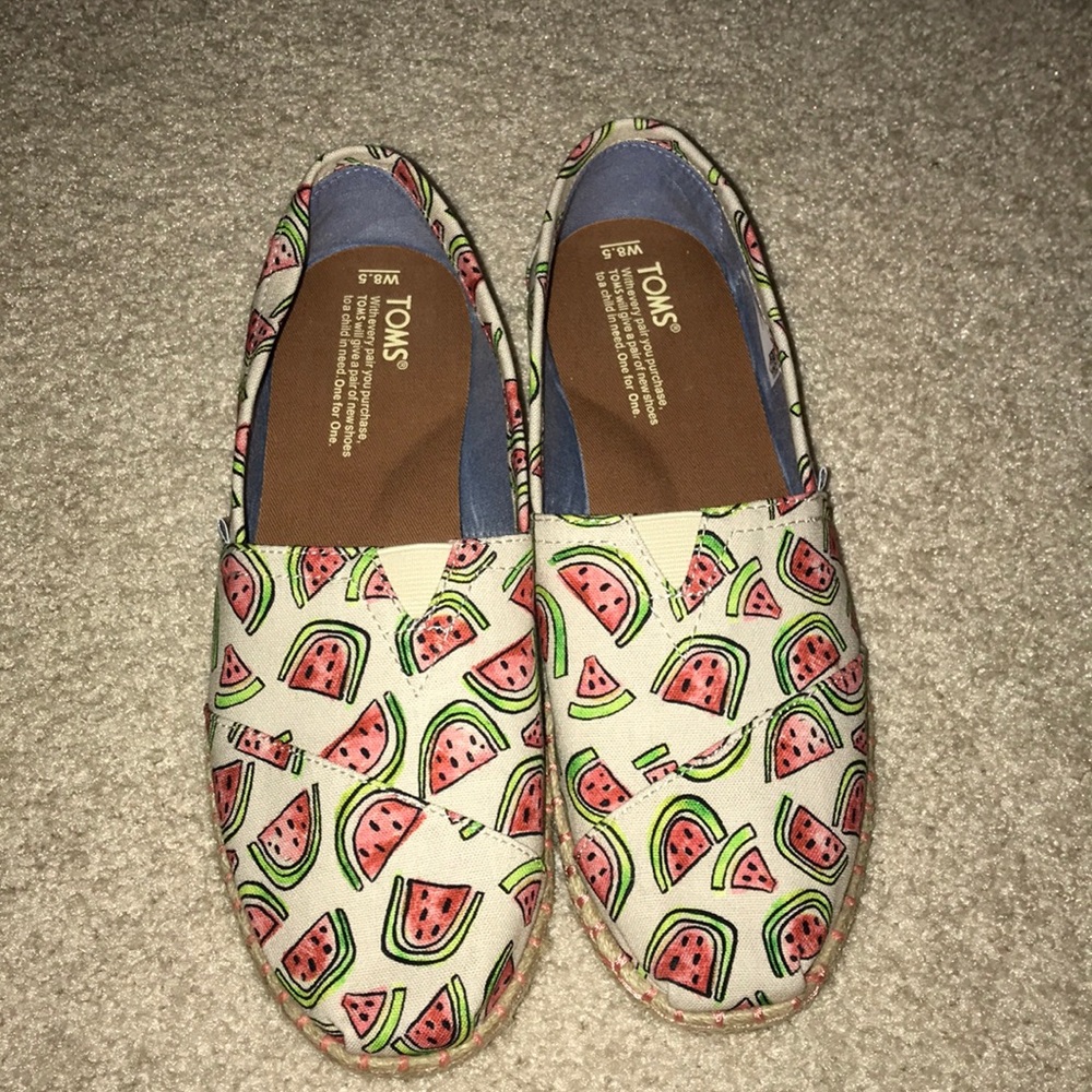 Brand new TOMS Watermelon print shoes